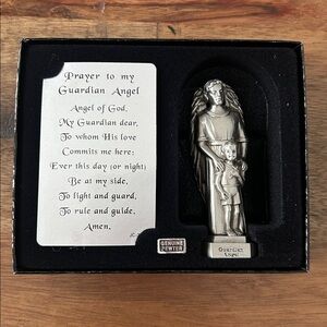 NWOT, 1995 Genuine Pewter Guardian Angel with Prayer Card
